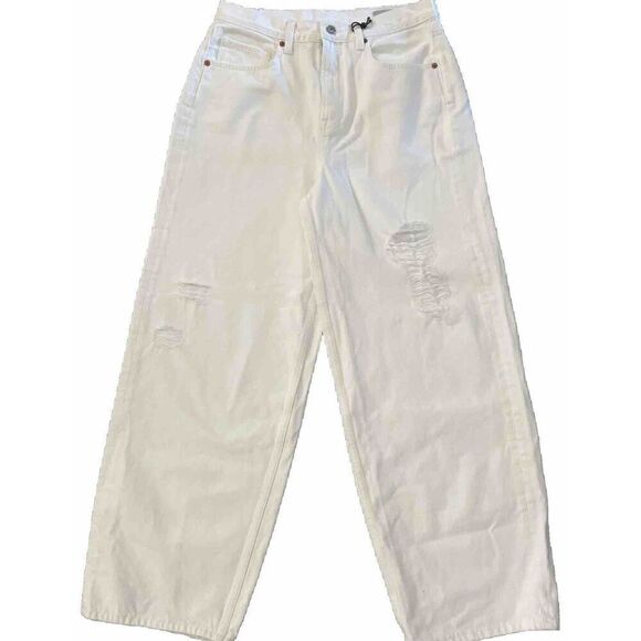 ALLSAINTS ‘Jayce’ jeans White Women’s Wide Leg High Rise Cropped Sz 29 NEW $199 - Picture 5 of 6